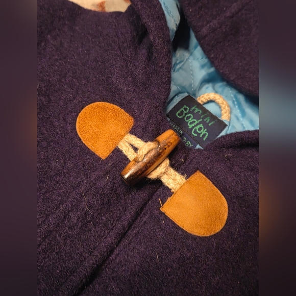 Mini Boden Purple Wool Blend Duffle Coat - Picture 6 of 11